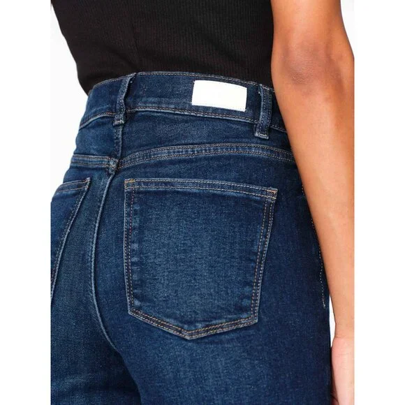 DL1961 Women Jeans Size 31 Blue HEPBURN WIDE LEG HEPBURN JAMBE High Rise Stretch - Picture 3 of 16